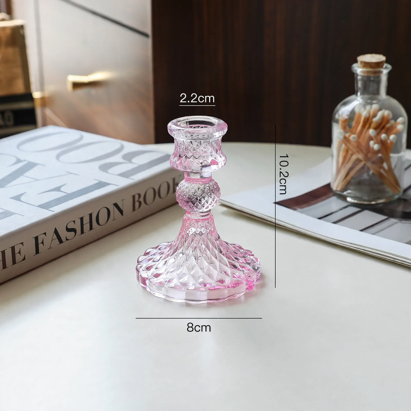 Kerzenständer aus Glas, Bernsteinfarbe, europäischer Stil