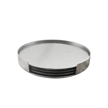 Edelstahl-Untersetzer-Set, 5-teilig, rund