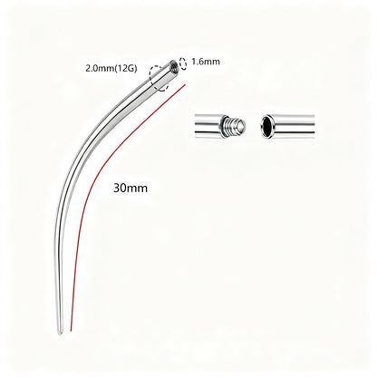 Titan-Piercingstab, flache Basis, Innengewinde