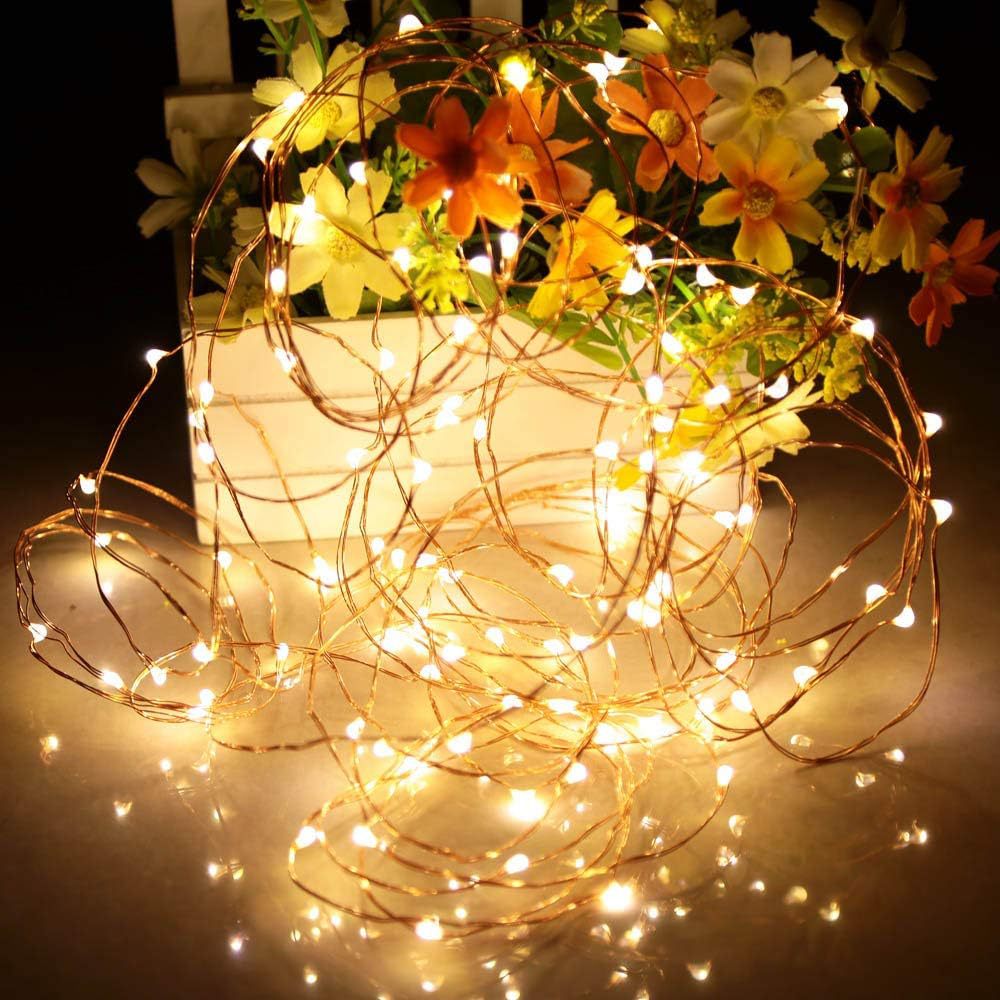 LED-Lichterkette, 10 m, 100 Lichter, USB/Batterie