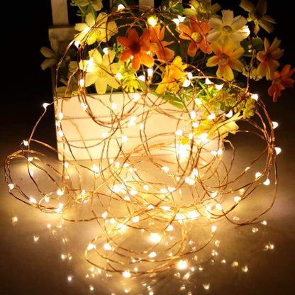 LED-Lichterkette, 10 m, 100 Lichter, USB/Batterie