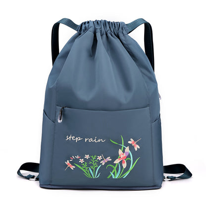 Doppelter Rucksack, Nylon, faltbar, bestickt