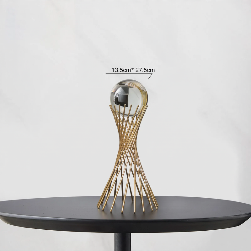 Kristallkugel-Dekofigur modernes Design Metall