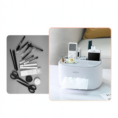 Multifunktionales Taschentuchbox-Regal mit Handyhalter