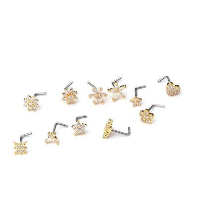 Titan-Piercingstab, flache Basis, Innengewinde