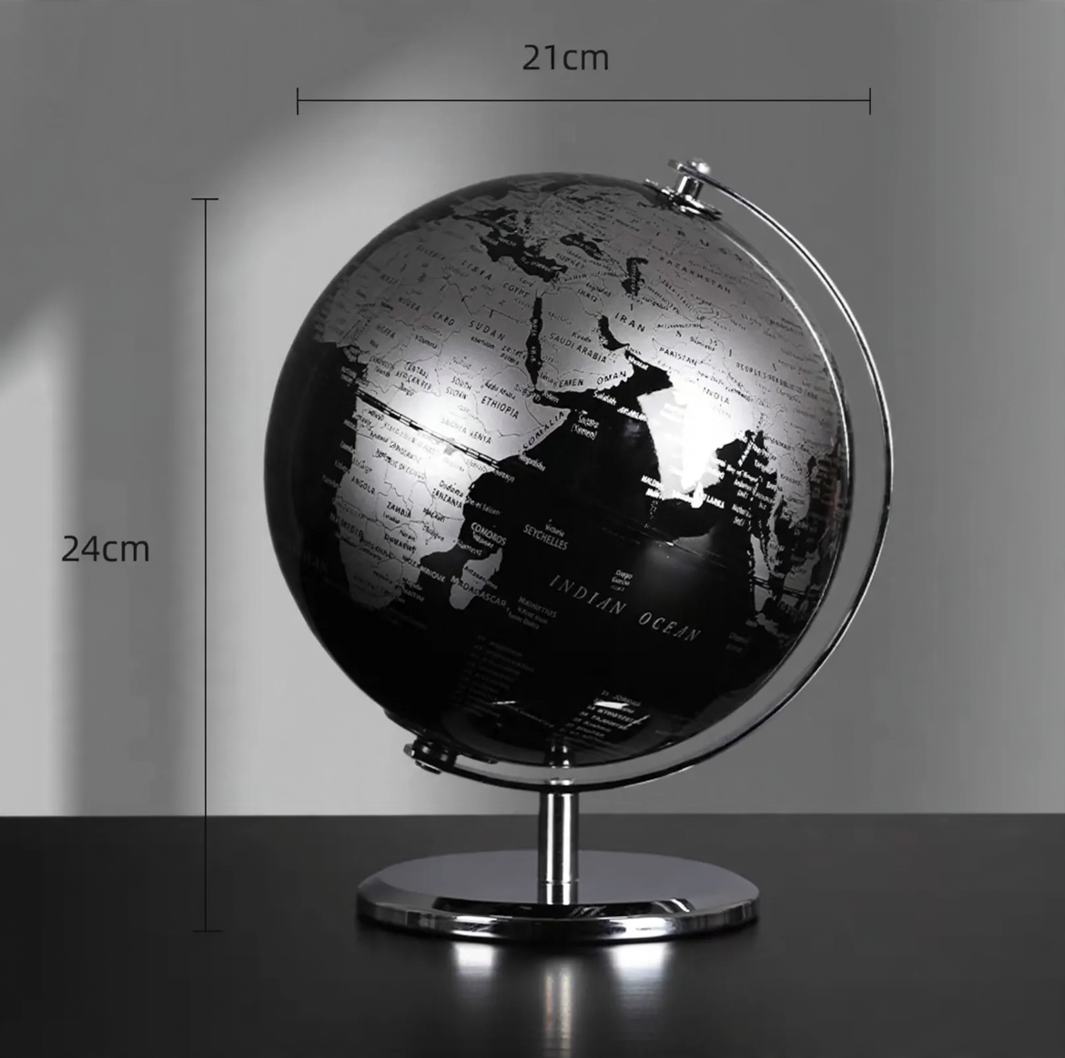 Globus-Dekofigur, transparent, modernes Design