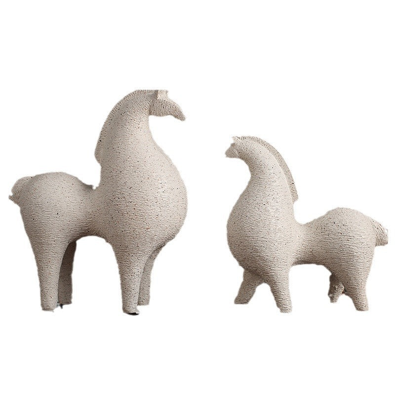 Abstrakte Pferdefigur aus Kunstharz, moderner Stil