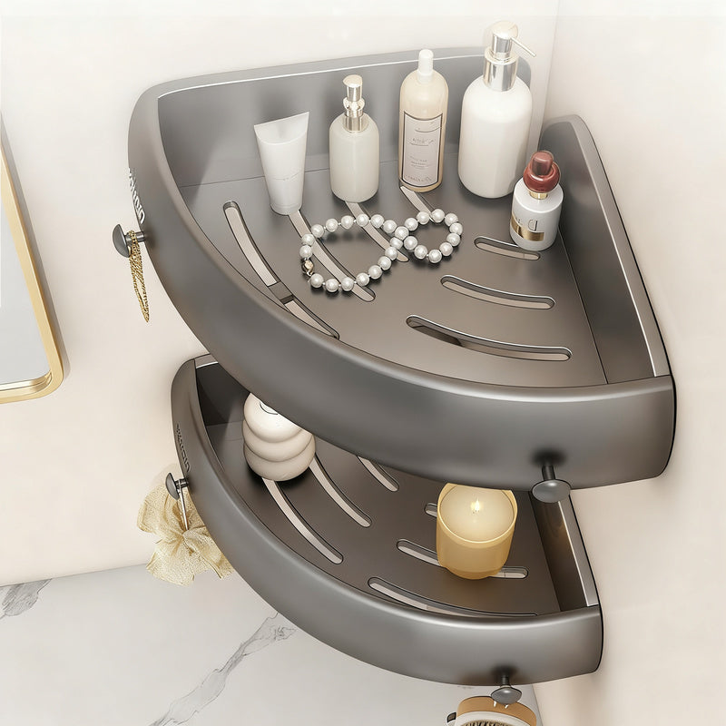 Eckregal für Badezimmer, Aluminium, ohne Bohren