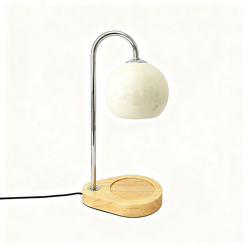 Holz-Aromawachs-Schmelzleuchte mit Metallschirm