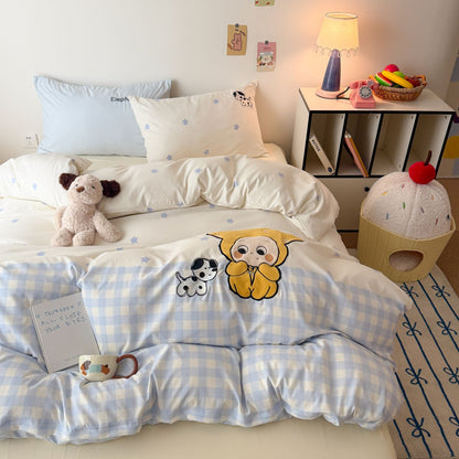 Sommerdecke aus Baumwolle mit Katzenmotiv