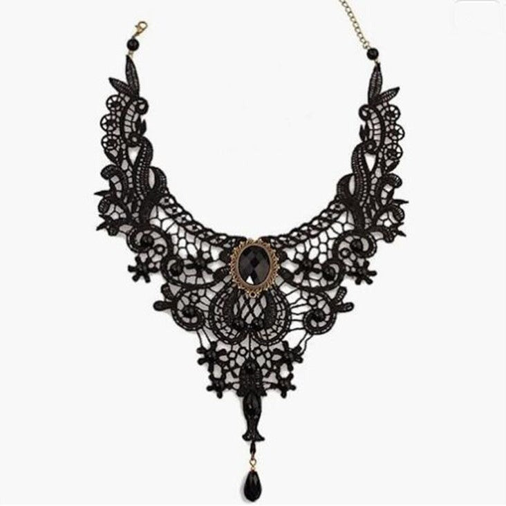 Choker-Halskette aus Stoff, schwarz, rot oder weiß