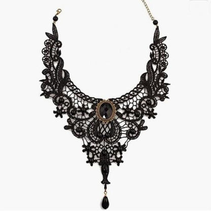 Choker-Halskette aus Stoff, schwarz, rot oder weiß