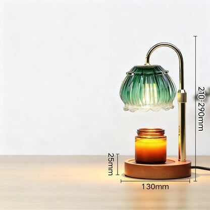 Wachsschmelz-Lampe mit Holzsockel