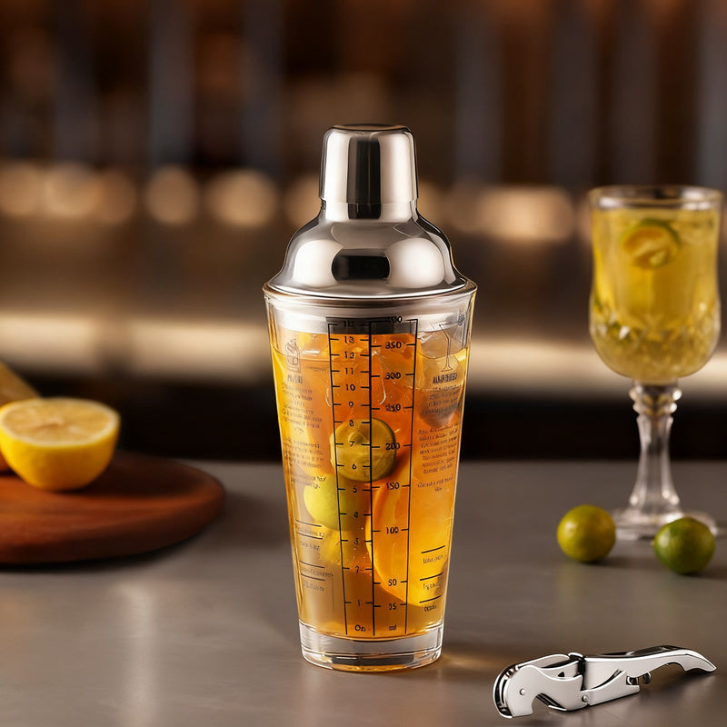 Cocktail-Shaker-Set mit Glas und Zubehör