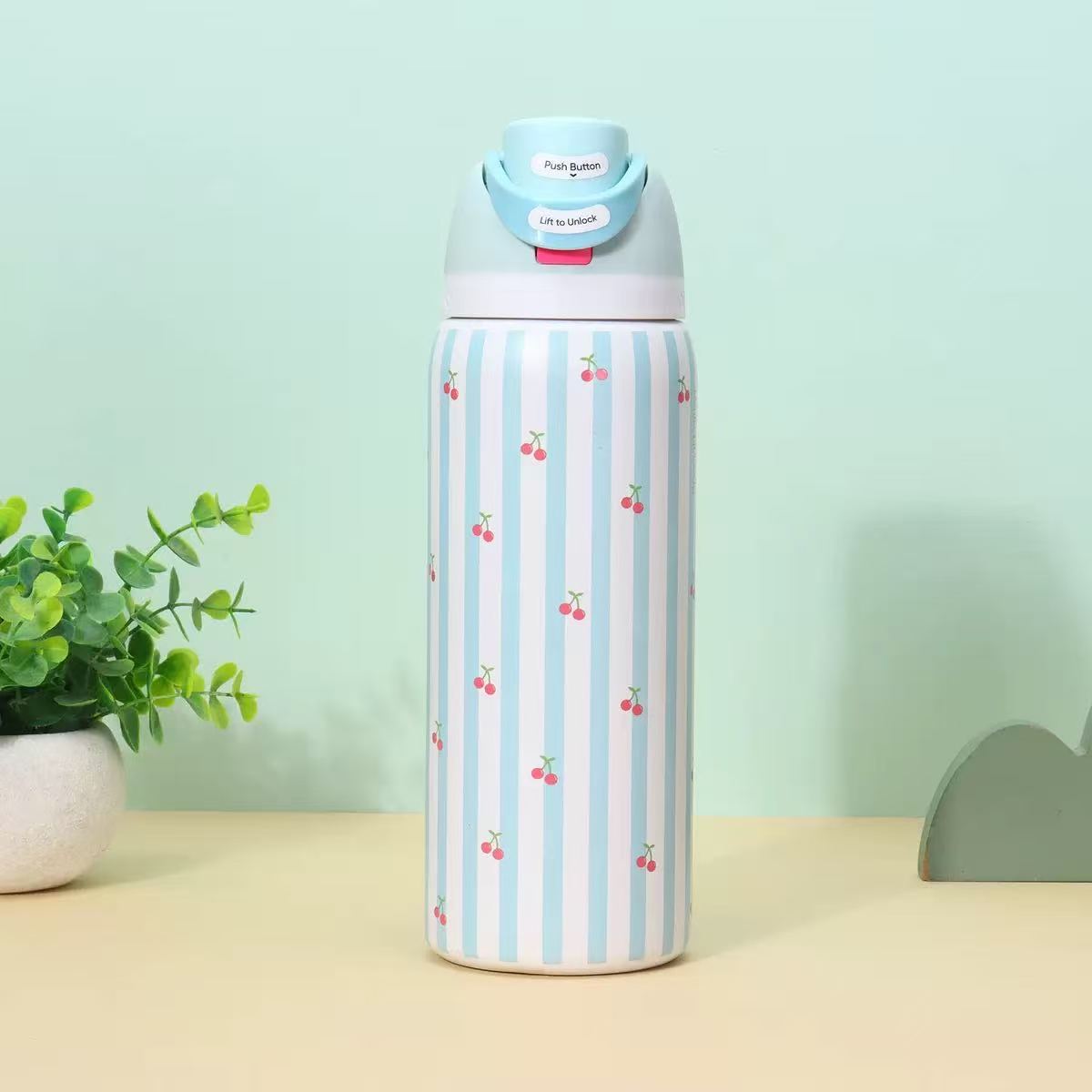 Edelstahl-Trinkflasche, 32 oz, mit Doppeldeckel