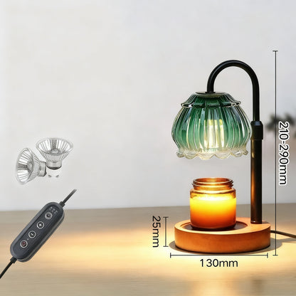 Wachsschmelz-Lampe mit Holzsockel