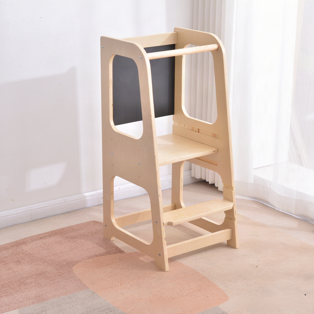 Montessori-Lernturm aus Holz, klappbar, 91×46×48 cm