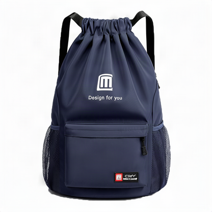 Nylon-Rucksack, 20–35 L, atmungsaktiv, mit Kordelzug