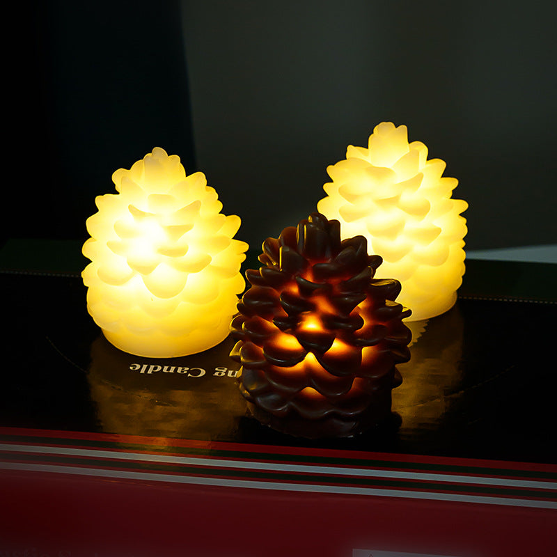 LED-Kerze in Tannenzapfen-Form