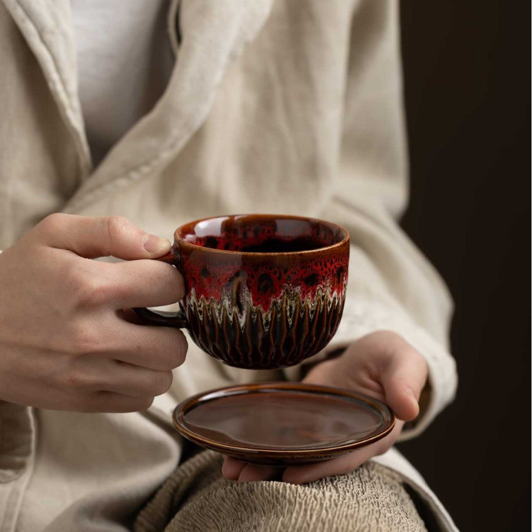 Keramik-Kaffeebecher mit Ofen-Glasur