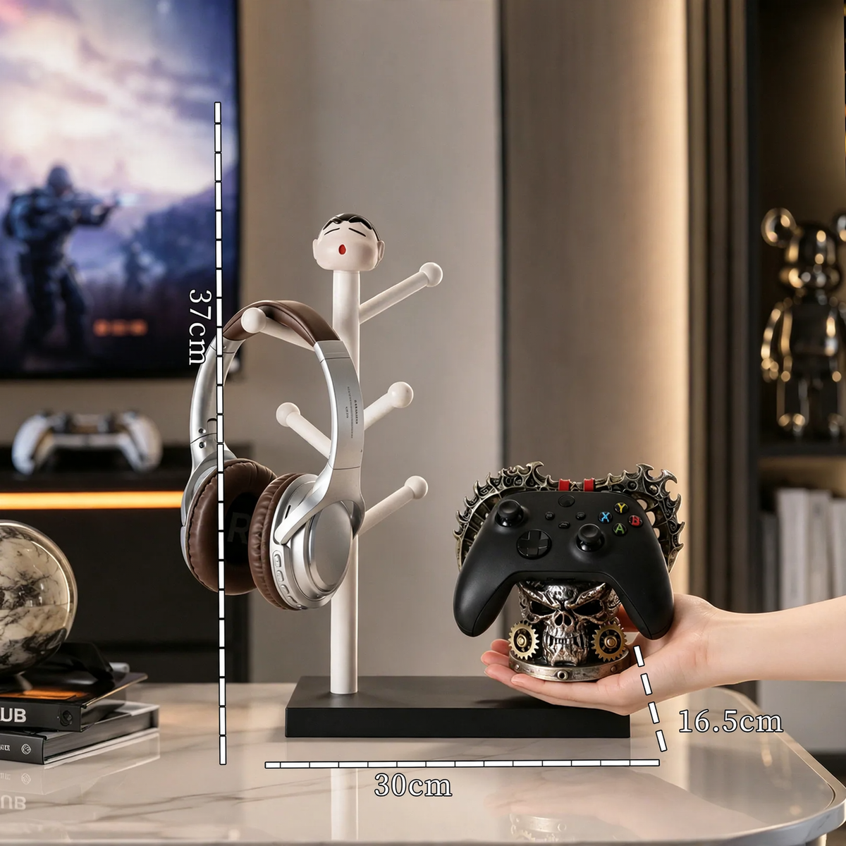 Spielcontroller-Ständer und Sammlerfiguren-Halter ZHSL0010