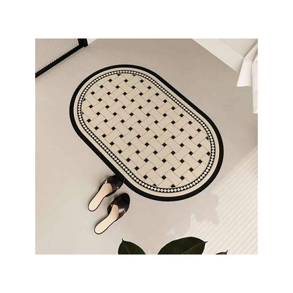 Badezimmermatte aus Technofaser, oval