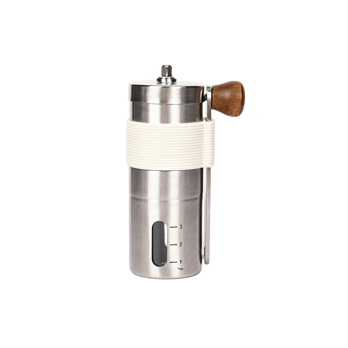 Handkaffeemühle aus Edelstahl mit Keramikmahlwerk