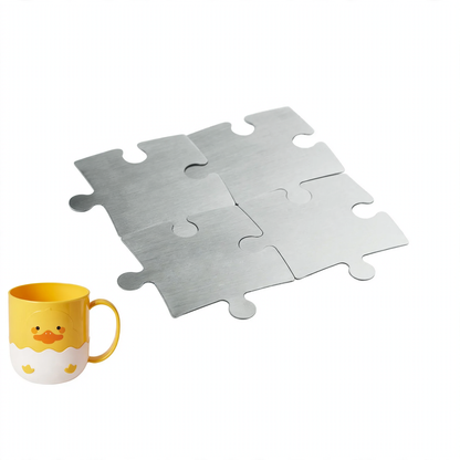 Edelstahl-Untersetzer, Puzzle-Design