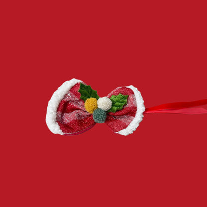 Weihnachts-Accessoires für Haustiere, Hut und Schleife