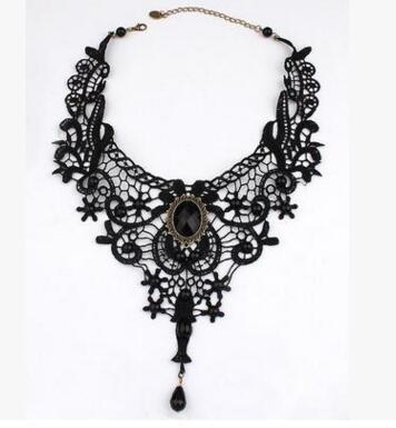 Choker-Halskette aus Stoff, schwarz, rot oder weiß