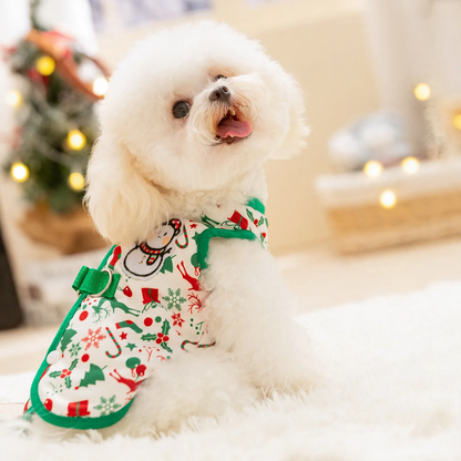 Weihnachts-Weste für kleine Hunde mit Fleecefutter