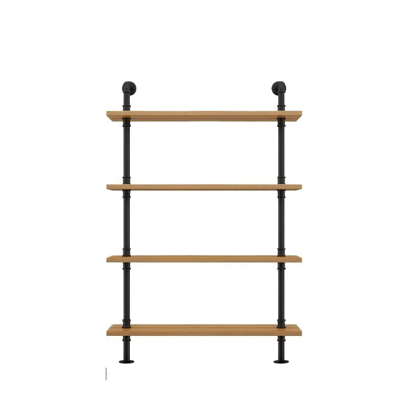 Wandregal aus Holz, 140–240 cm, mit Metallhalterungen