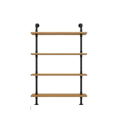 Wandregal aus Holz, 140–240 cm, mit Metallhalterungen