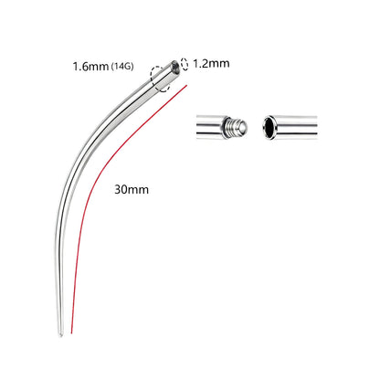 Titan-Piercingstab, flache Basis, Innengewinde