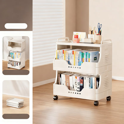 Kunststoff-Bücherregal mit Rollen, mehrschichtig