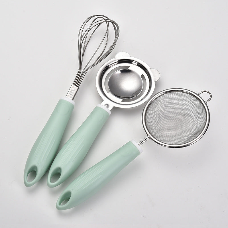 Küchensieb und Küchenhelfer-Set aus Edelstahl