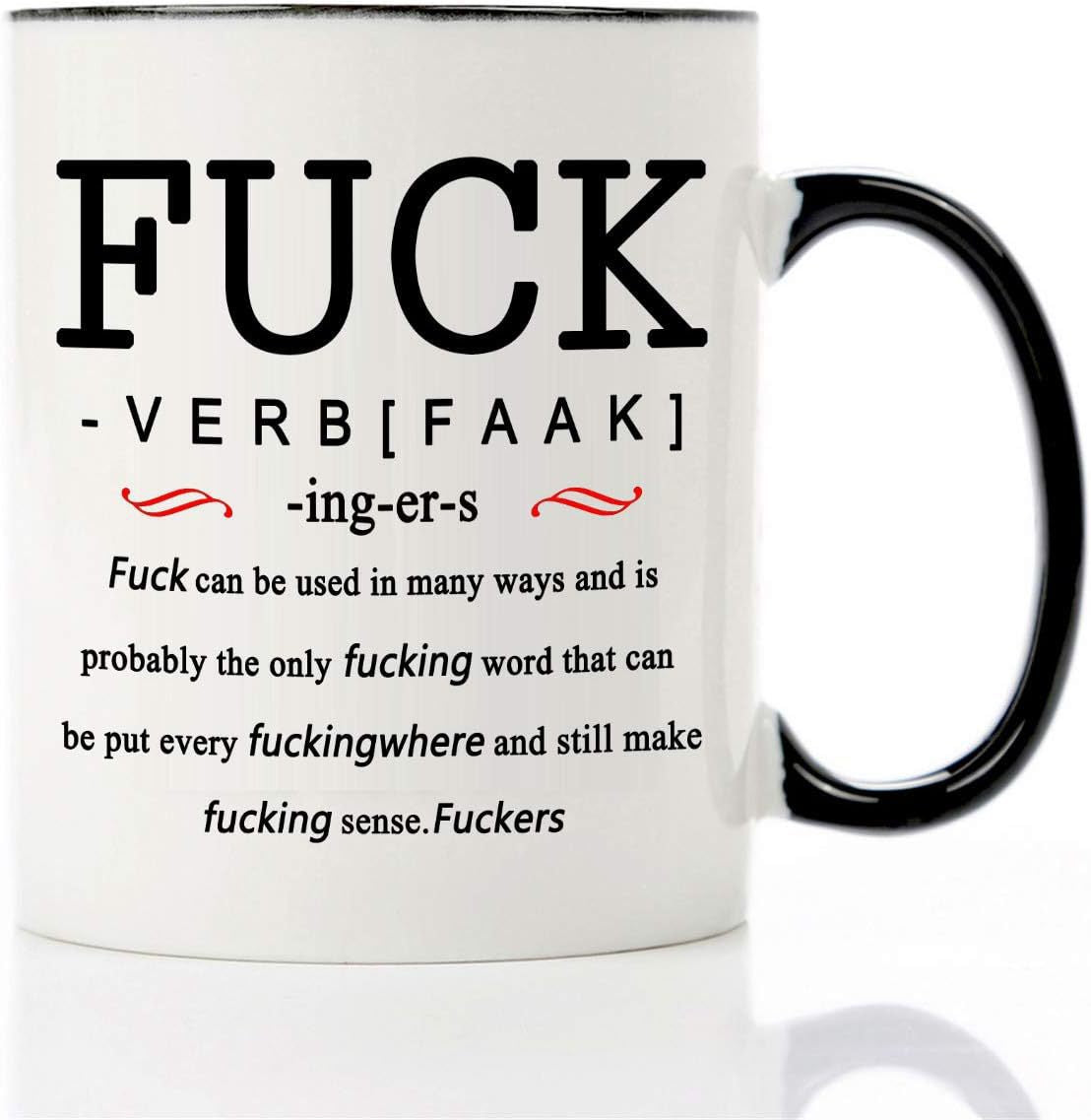 Keramik-Kaffeebecher mit Spruch, 301–400 ml