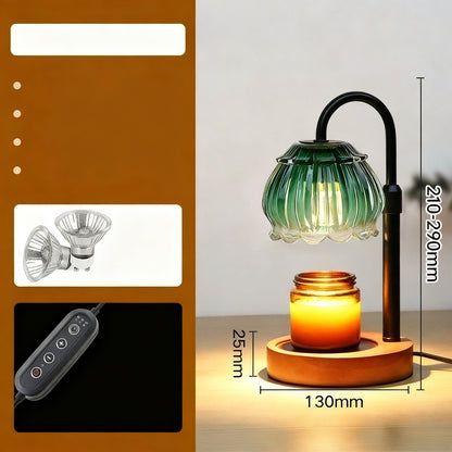 Wachsschmelz-Lampe mit Holzsockel