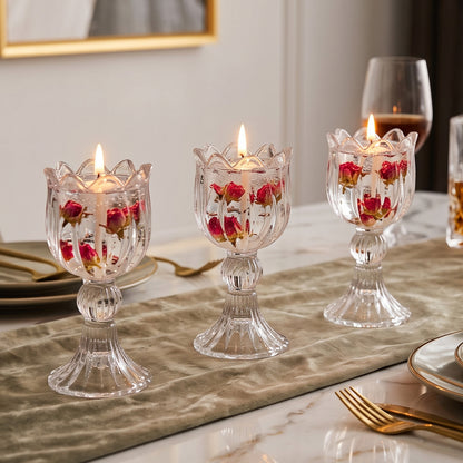Glas-Kerzenständer Tulpen-Design, nordischer Stil