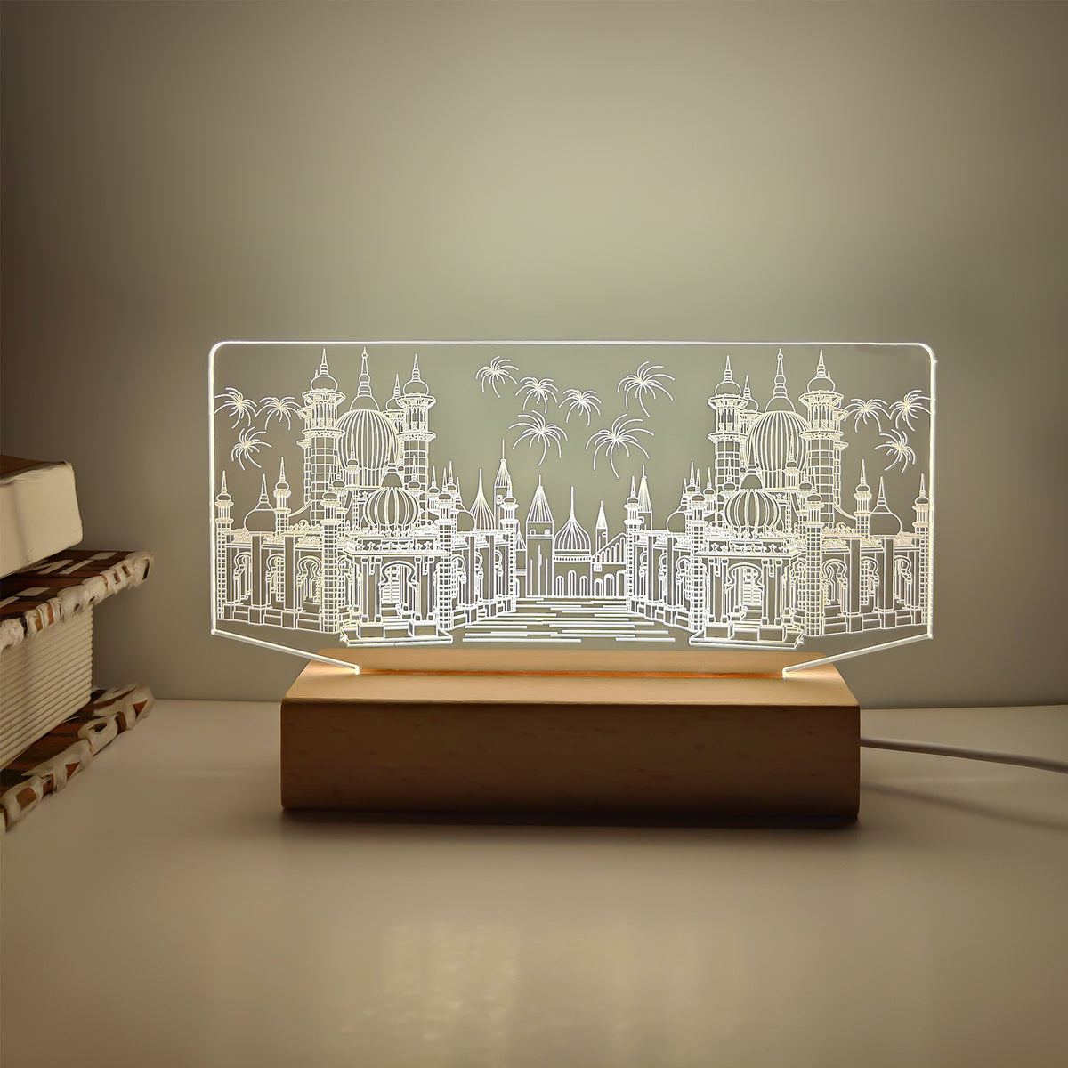 3D Architektur-Nachtlicht mit Acrylschirm