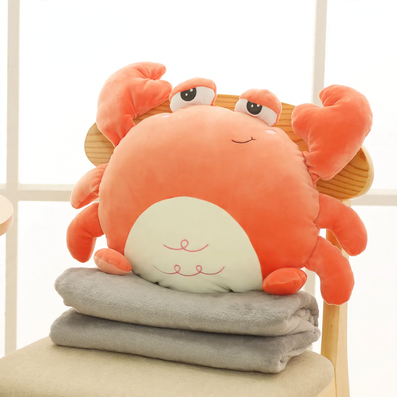 Plüsch-Krabbe, Kuscheltier und Kissen in einem