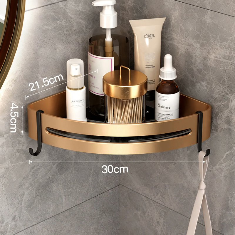 Badezimmer-Regal, Aluminium, dreieckig, ohne Bohren