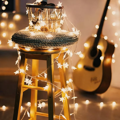 LED-Lichterkette mit Sternen, 40×40 mm, Modell RK8005