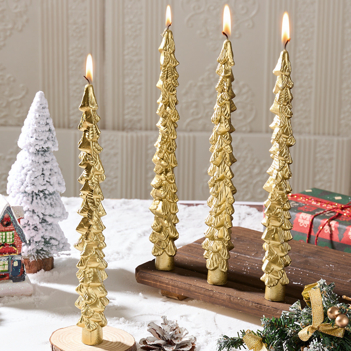 Weihnachtsbaum-Duftkerze, handgefertigt