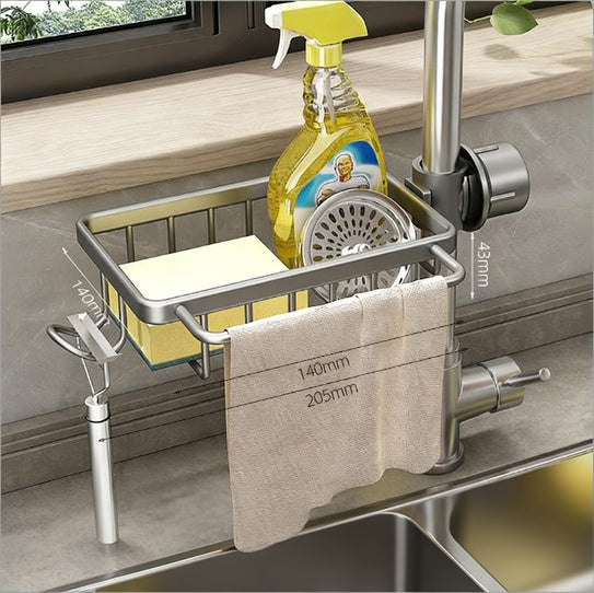 Aluminium-Ablagekorb für Wasserhahn und Spüle
