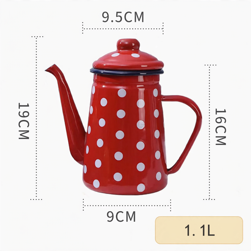 Emaillekanne, 1,1 L, für alle Herdarten