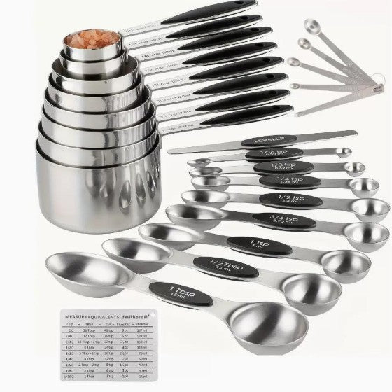 Edelstahl-Messlöffel und Messbecher-Set, 6-teilig