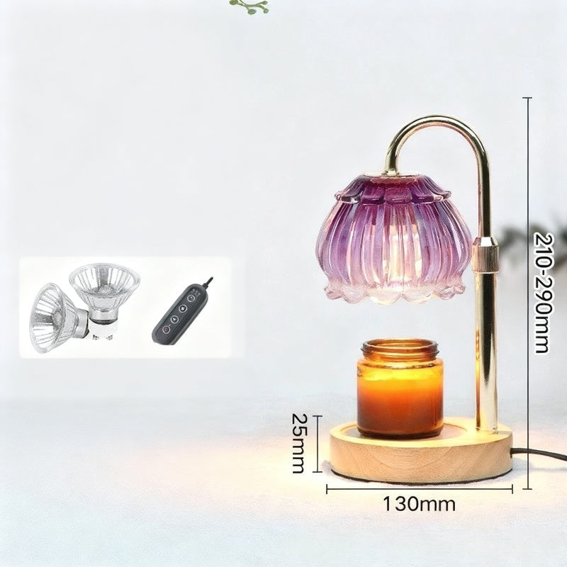Wachsschmelz-Lampe mit Holzsockel