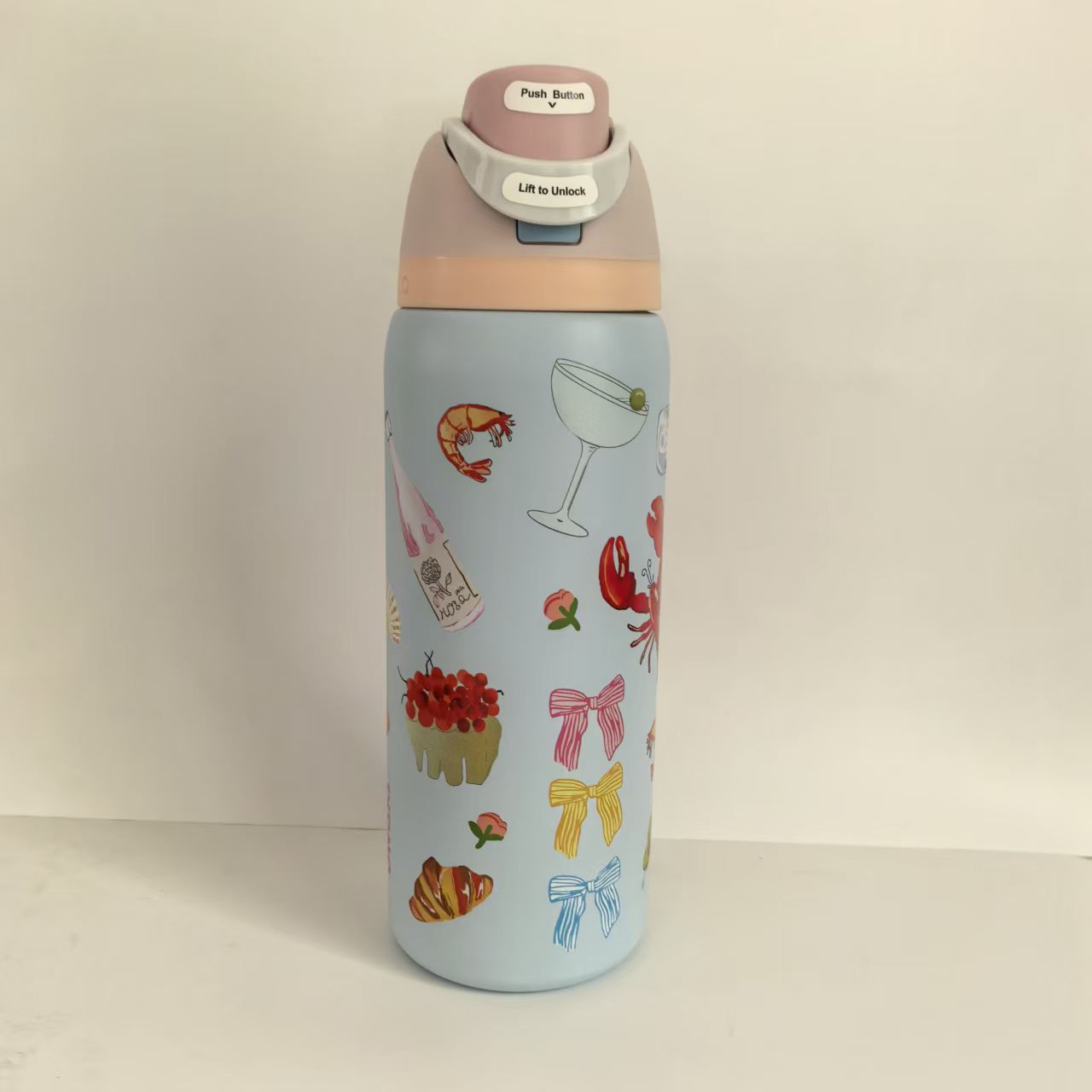 Edelstahl-Trinkflasche, 32 oz, mit Doppeldeckel