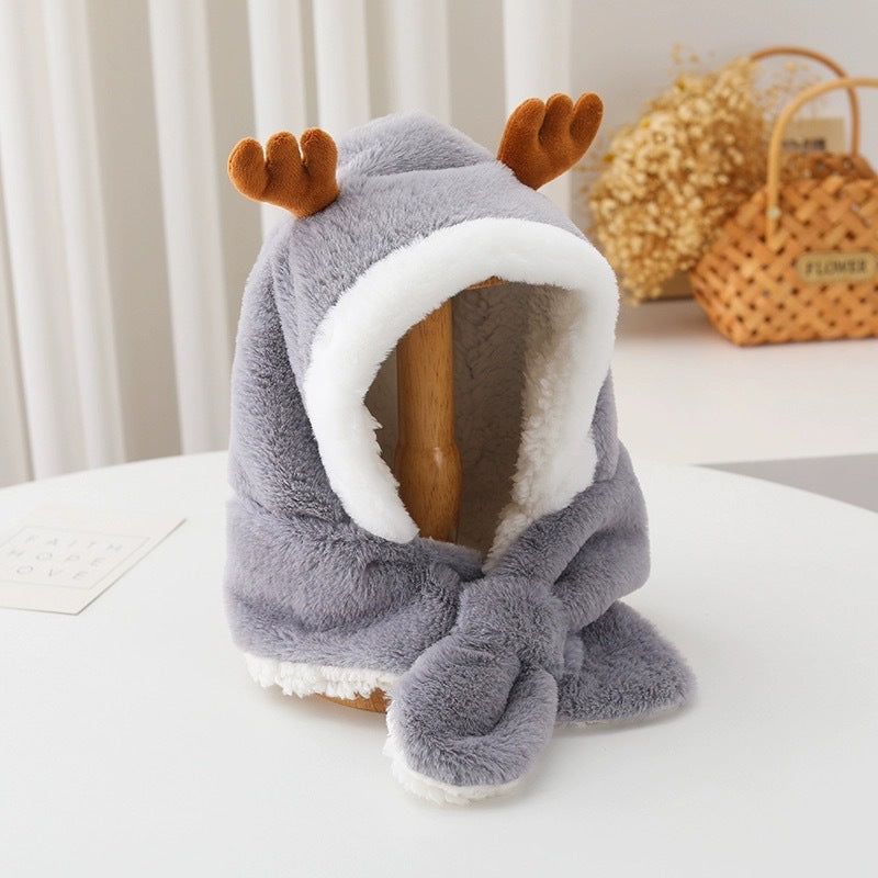 Kindermütze mit Ohrenklappen, gestrickt, warm